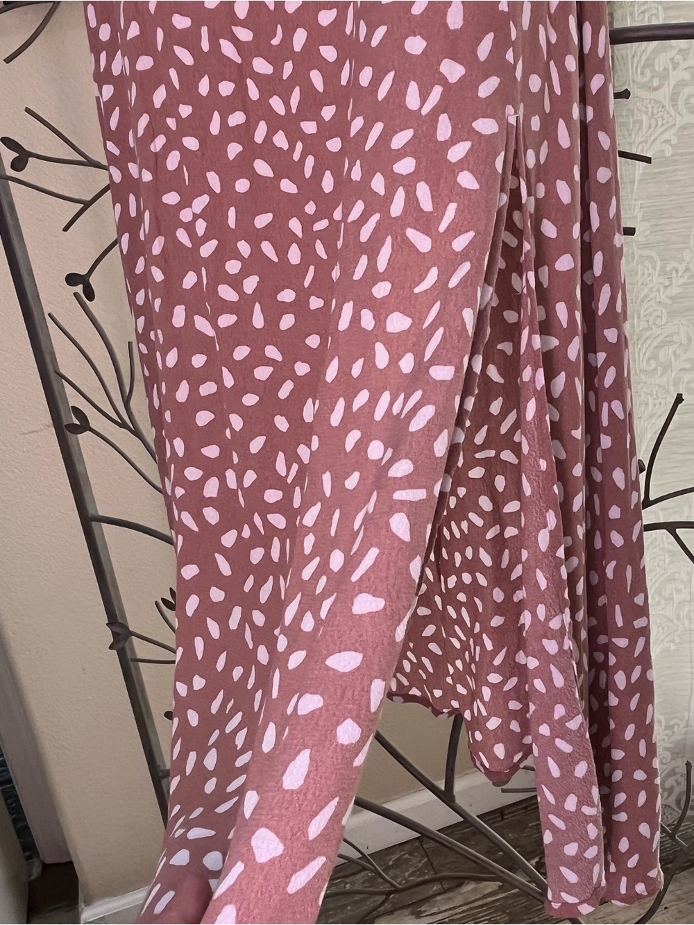 Franklin Print Puff Sleeve Midi Dress Mocha Size 2 - Picture 9 of 15